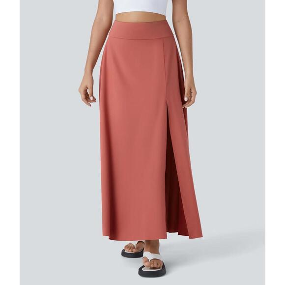 Halara Dresses & Skirts - NWT Halara Breezeful High Waisted Pocket 2-in-1 Flowy Casual Maxi Skirt Size L